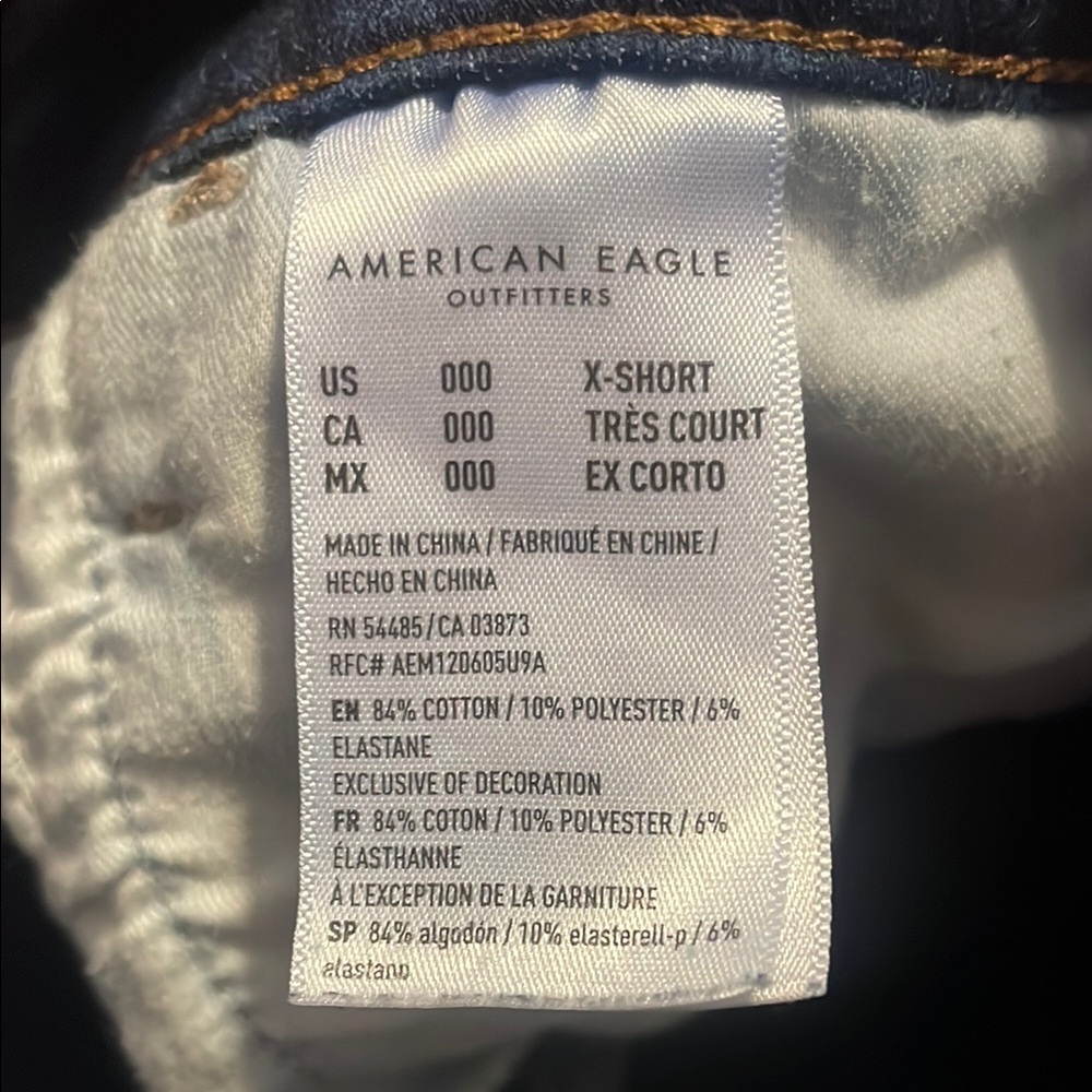 American Eagle jeans size 000 x-short - Picture 4 of 6